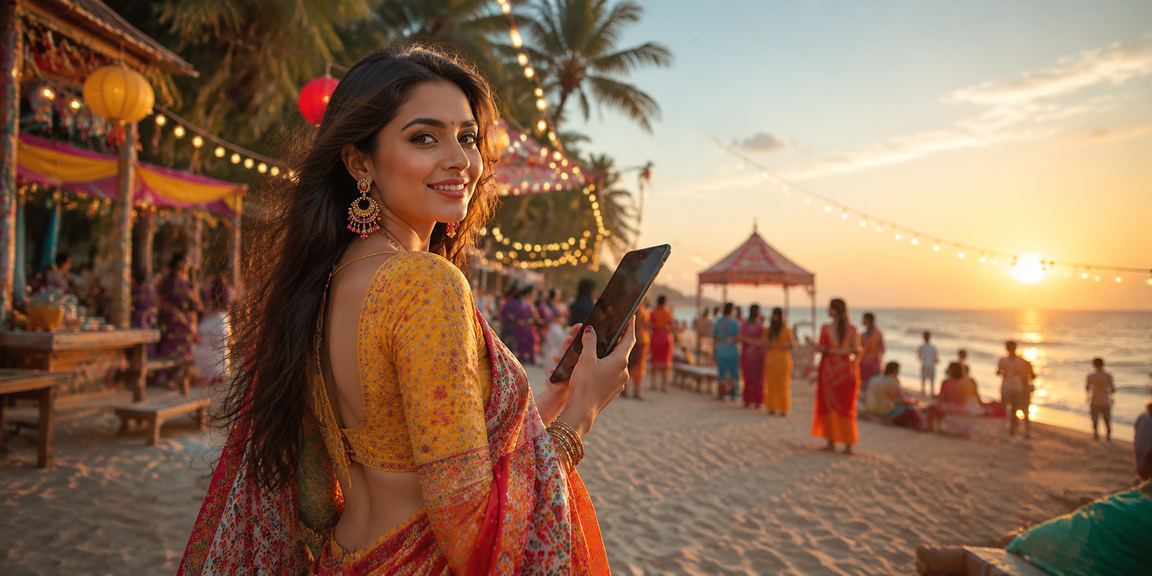 বগুড়ায় মোবাইলে ক্যাসিনো খেলছেন শাড়ি পরা একজন ব্যবহারকারী